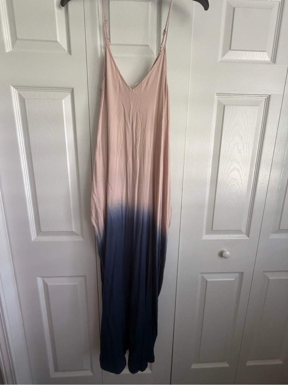 Hem and Thread Ombre Pink to Navy Maxi Dress